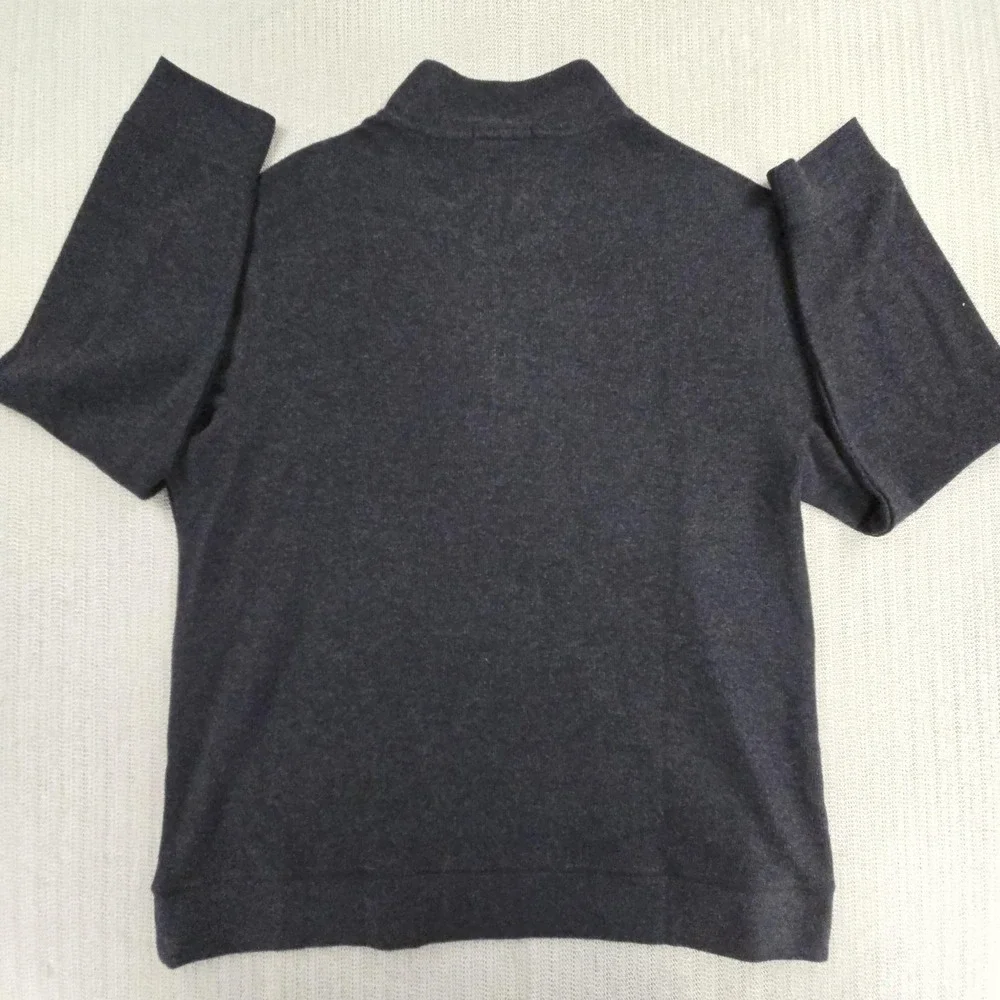 Banana Republic‎ Sweater Mens 2XL Gray 1/4 Zip Mock Neck Knit Pullover Casual